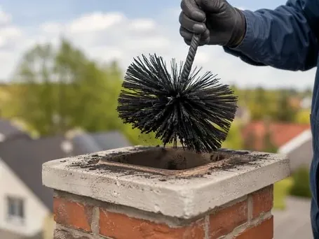 Flue brush used to clean a chimney